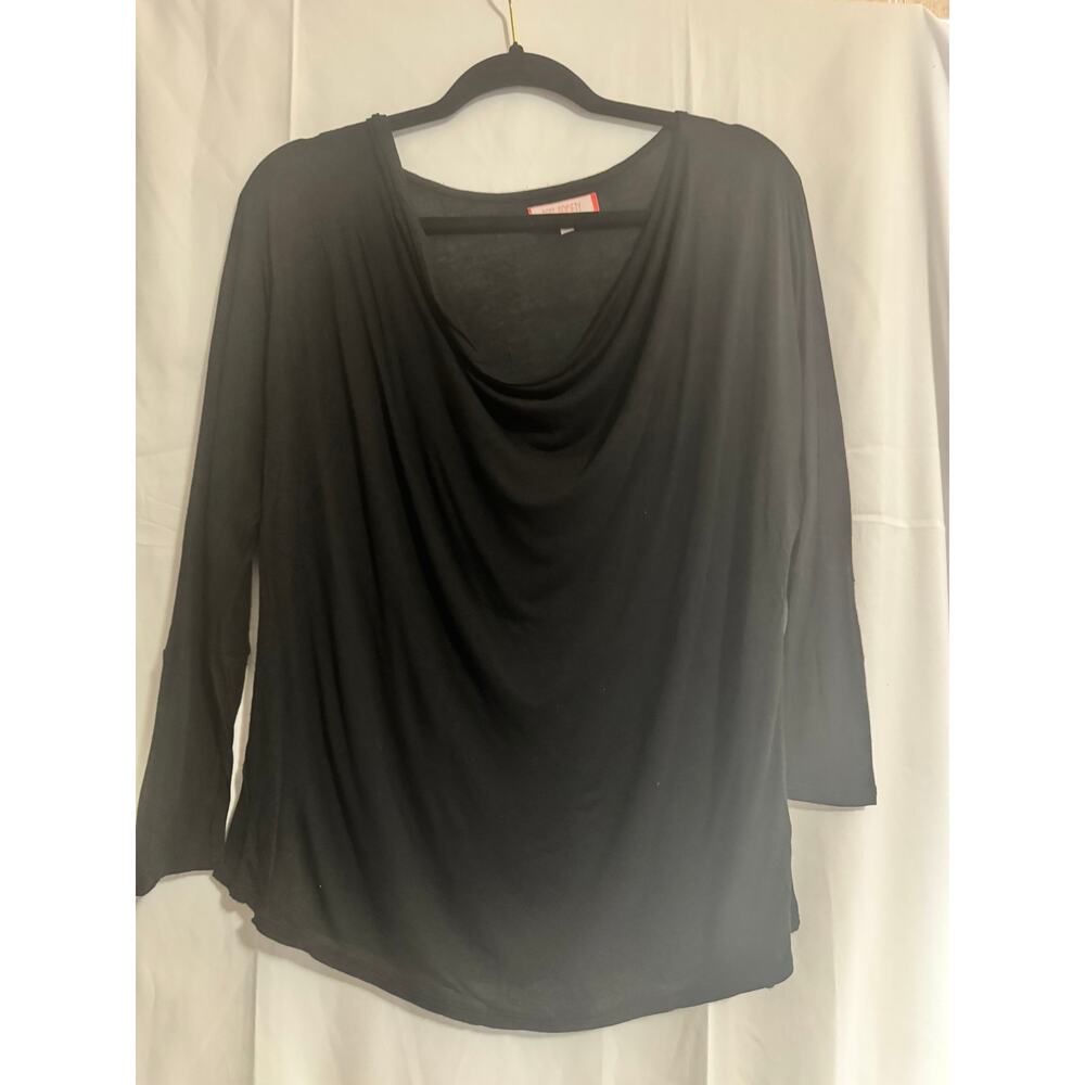Best Society Sheer black 3/4 sleeve top | Size OS